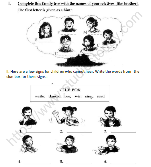Grade 5 My Elder Brother Worksheet
